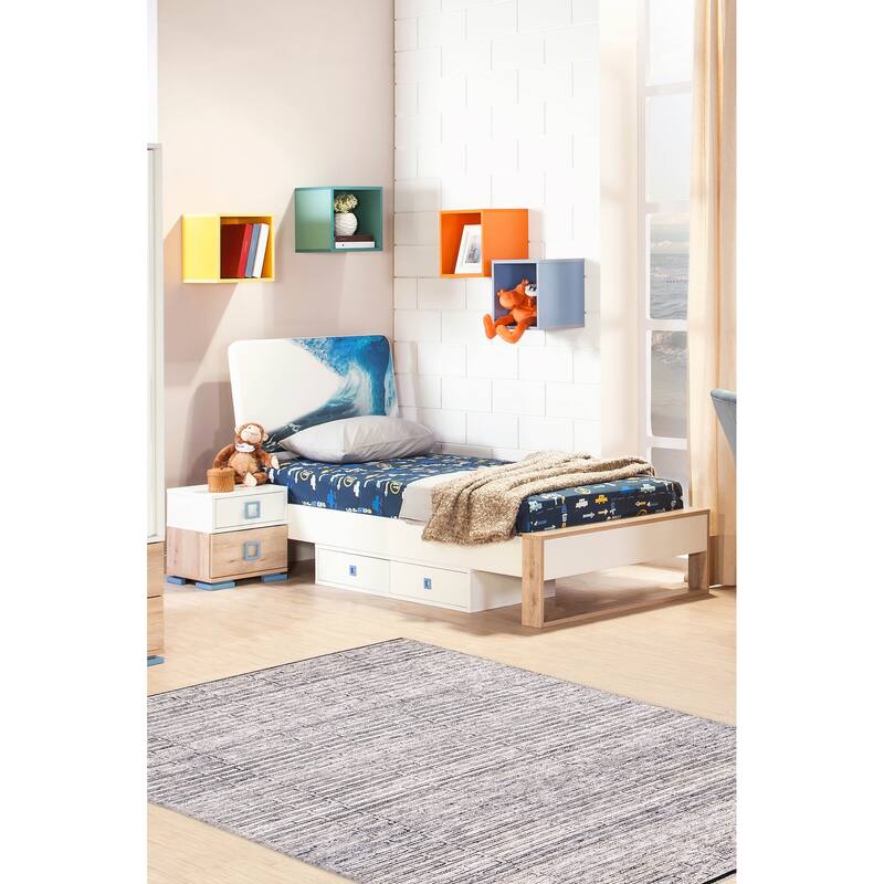 ECARPETGALLERY Hand-knotted Tangier Grey Wool Rug - 5'3 x 7'10