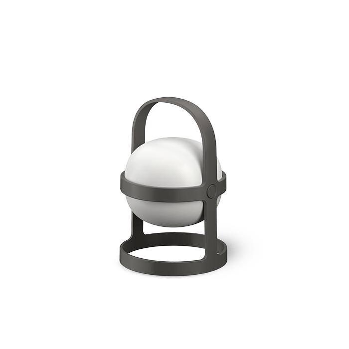 Soft Spot Solar Circular Lantern, Slate Gray - H: 9.8" - Slate Gray