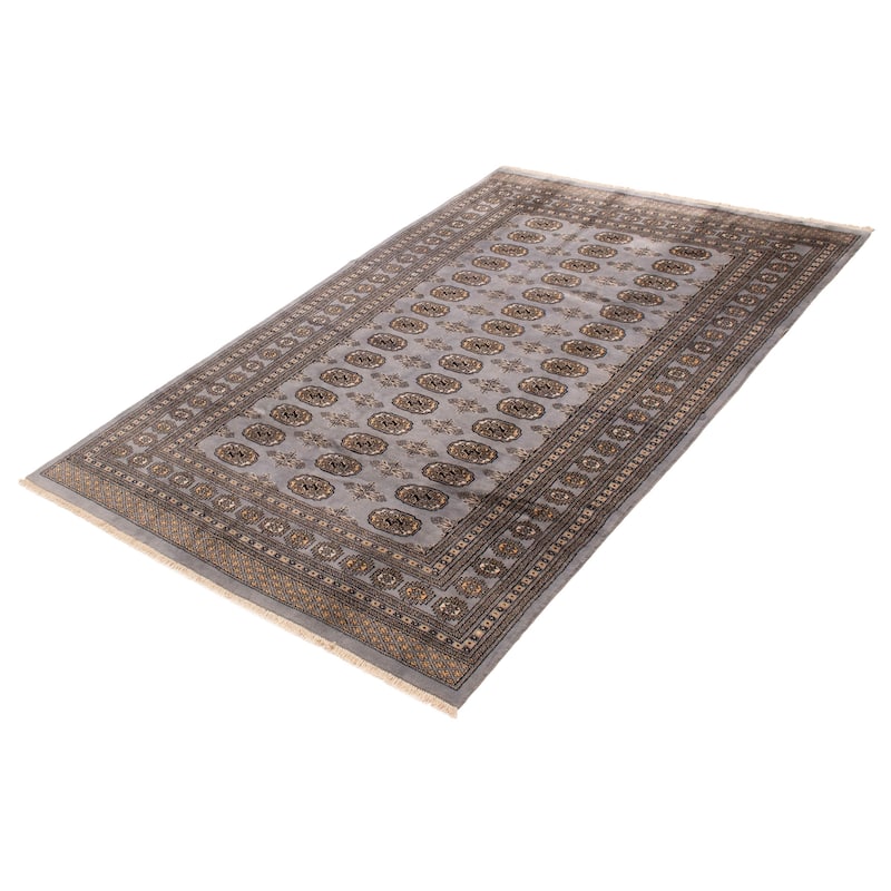 Finest Peshawar Bokhara Denim Blue Rug 6'0" x 9'4" - 6'0 x 9'4