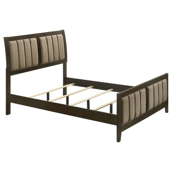 slide 2 of 32, Wilkes 51-inch Upholstered Bed Dark Cocoa Dark Cocoa / Brown - Full