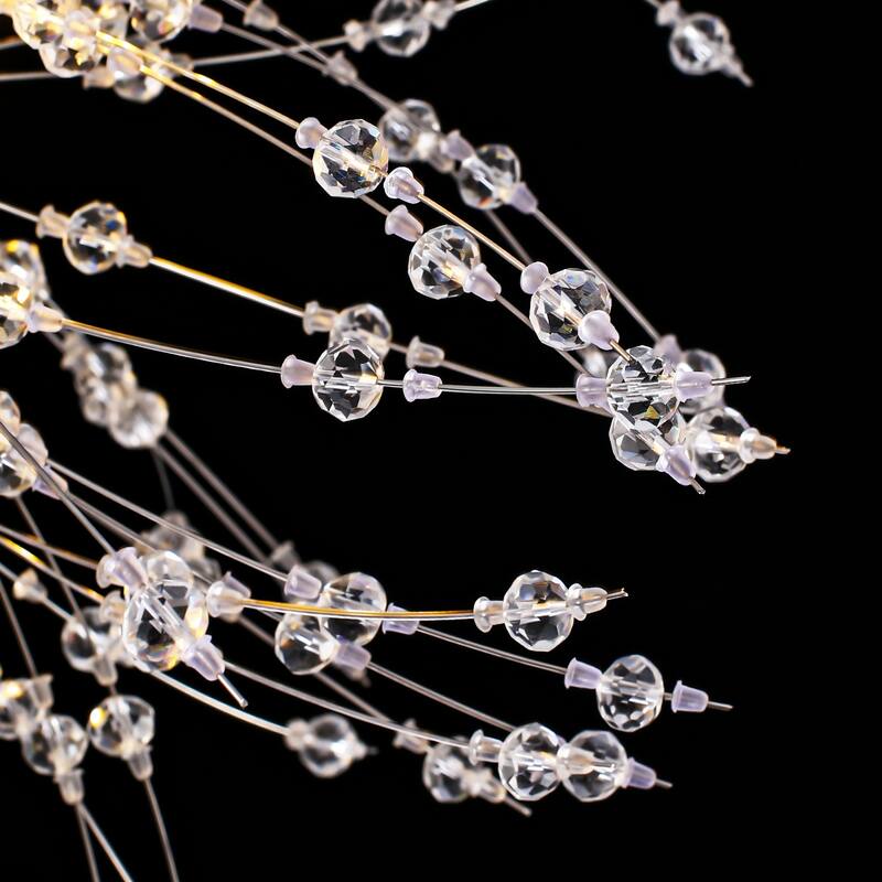 8/9/16-Light Modern Glam Linear Sputnik Globe Pendant Island Light Firework Starburst Crystal Chandelier with Crystal Beads