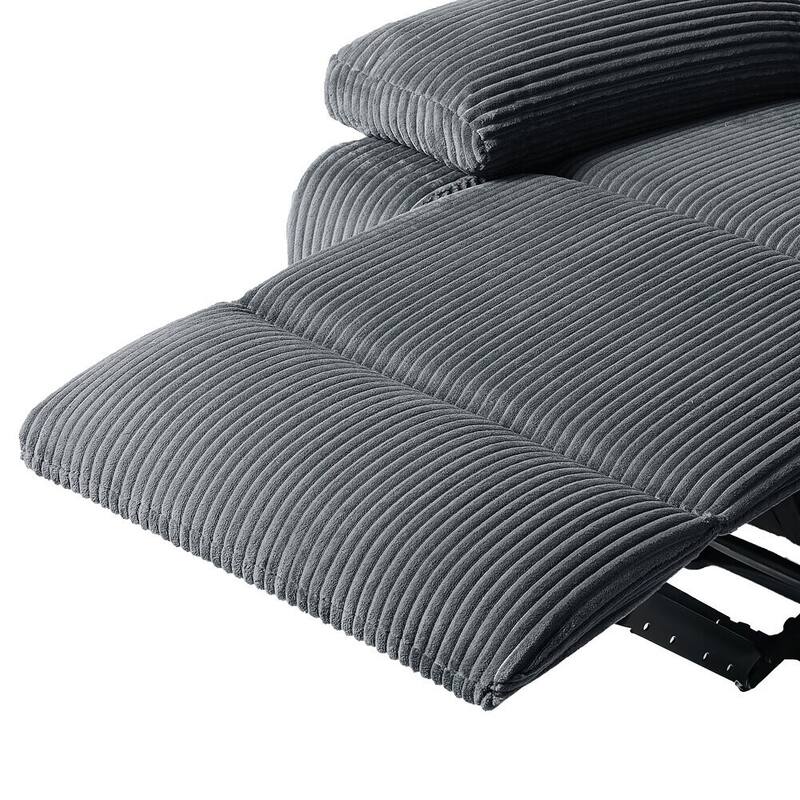 2 Piece Modern Corduroy Upholstery Push Back Manual Recliner Chair