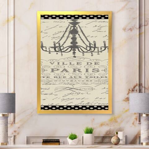 Designart "French chandeliers Couture I" Fashion Premium Framed Art Print