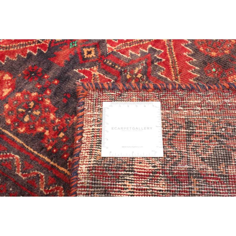 ECARPETGALLERY Hand-knotted Baluch Dark Brown Wool Rug - 3'1 x 6'3