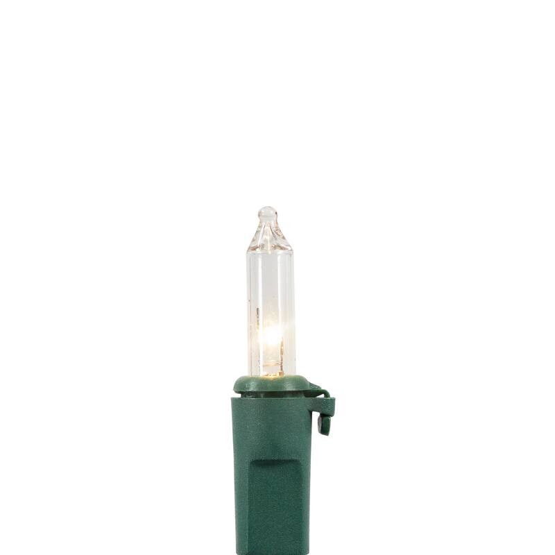10-Count Clear Mini Christmas Light Set - 3' Green Wire