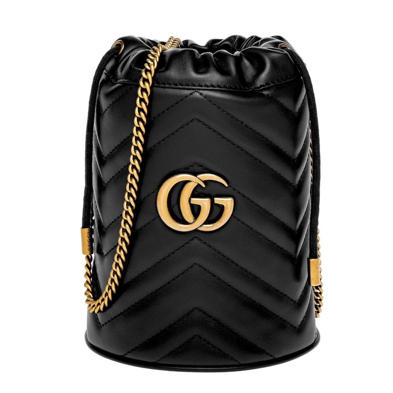 Gucci Small GG Marmont Bucket Bag - Black