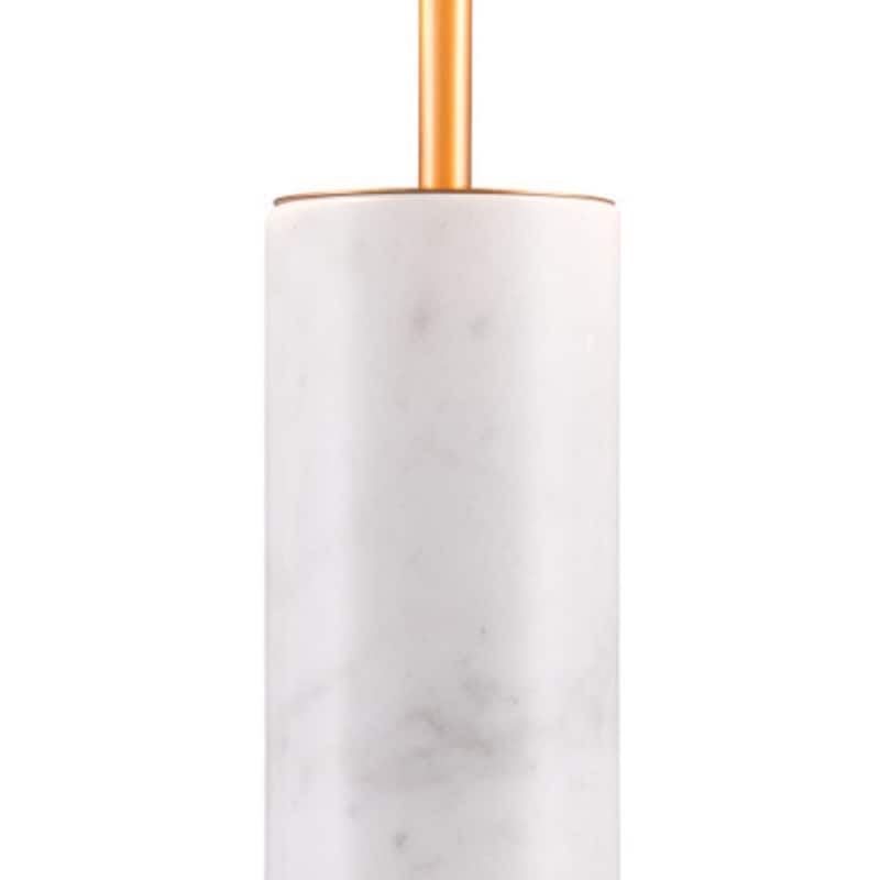 White Metal Bedside Lamp with Linen Cone Shade Rotary Socket Switch - 13.8” x 13.8” x 21.7” (D x W x H)