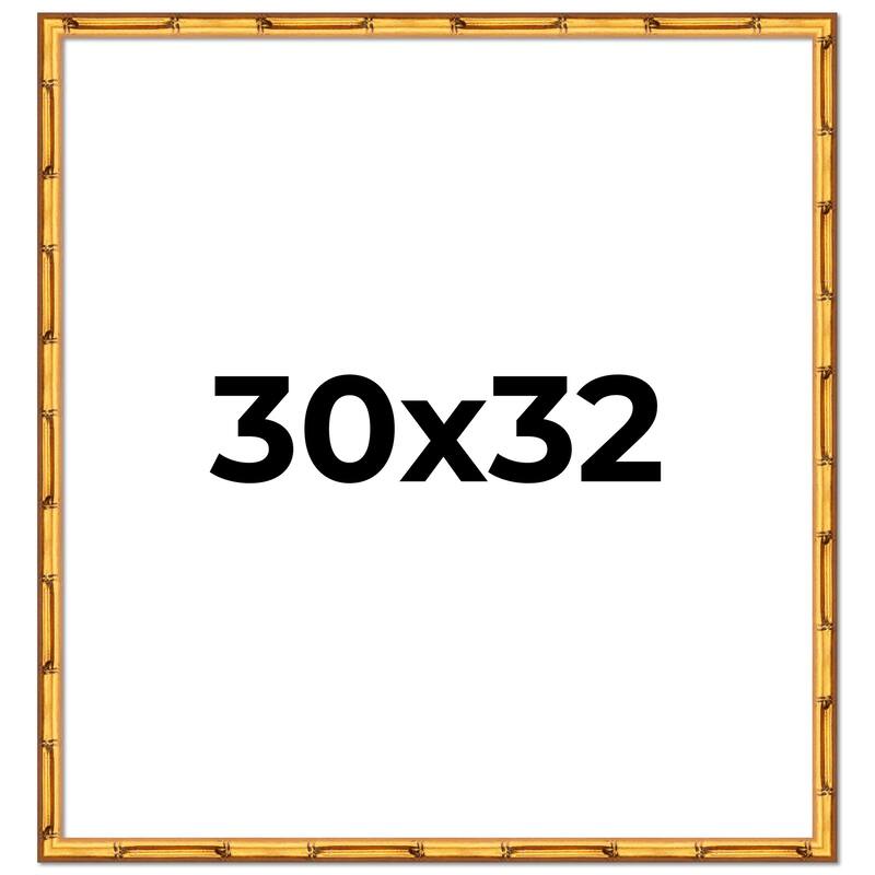 30x32 Frame Gold Bamboo Picture Frame Modern Photo Frame Includes UV Acrylic Shatter Guard Front Acid Free Foam Backing Board