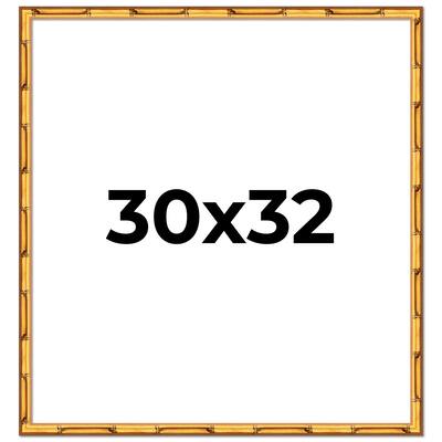30x32 Frame Gold Bamboo Picture Frame Modern Photo Frame Includes UV Acrylic Shatter Guard Front Acid Free Foam Backing Board