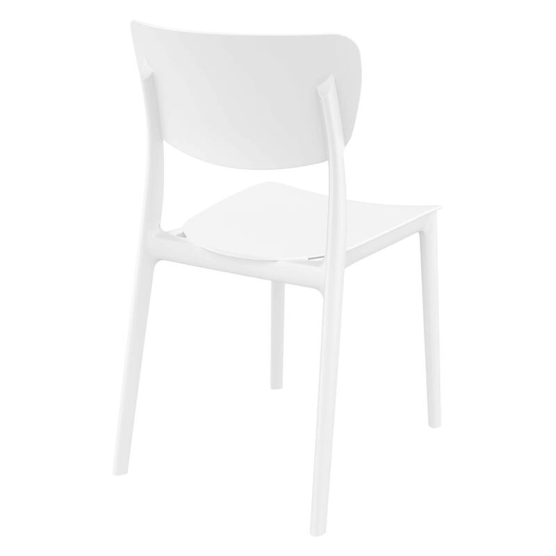 33" White Solid Stackable Patio Dining Chair