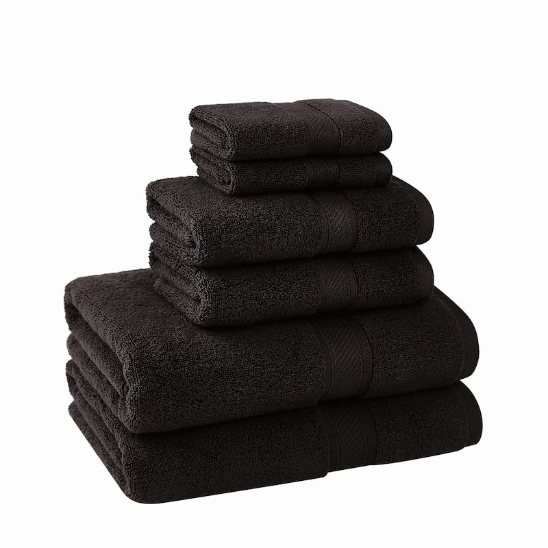 Royal Velvet Regal Plush Towel Collection - 6 Piece Towel Set - Espresso