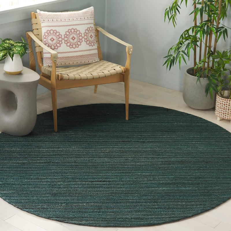 SAFAVIEH Handmade Cape Cod Snezanka Coastal Jute Rug - 6' Round - Sage/Natural