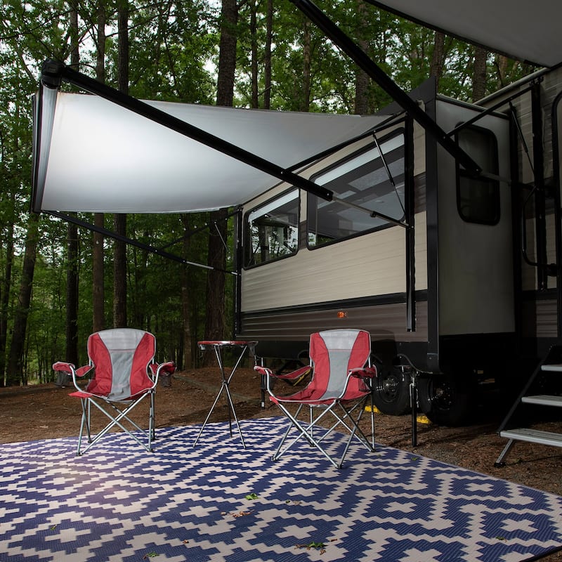 Trellis Geometric Reversible Plastic Outdoor Rugs