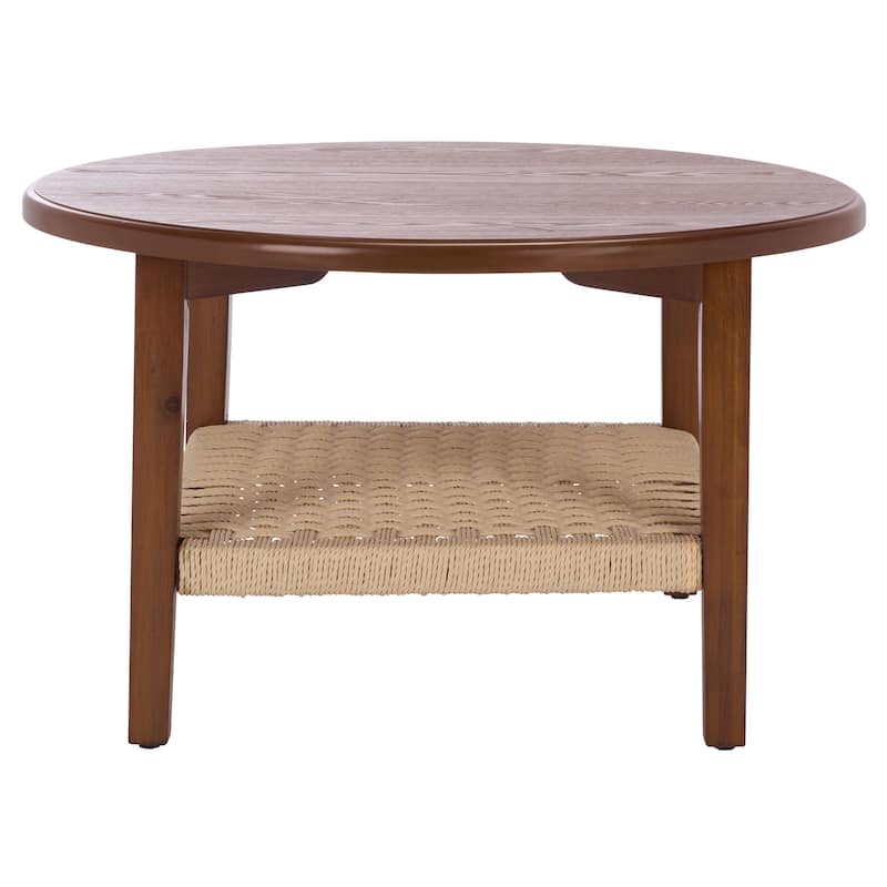 SAFAVIEH Home Nomand 1-Shelf Coffee Table - 32"W x 32"D x 19"H - Walnut