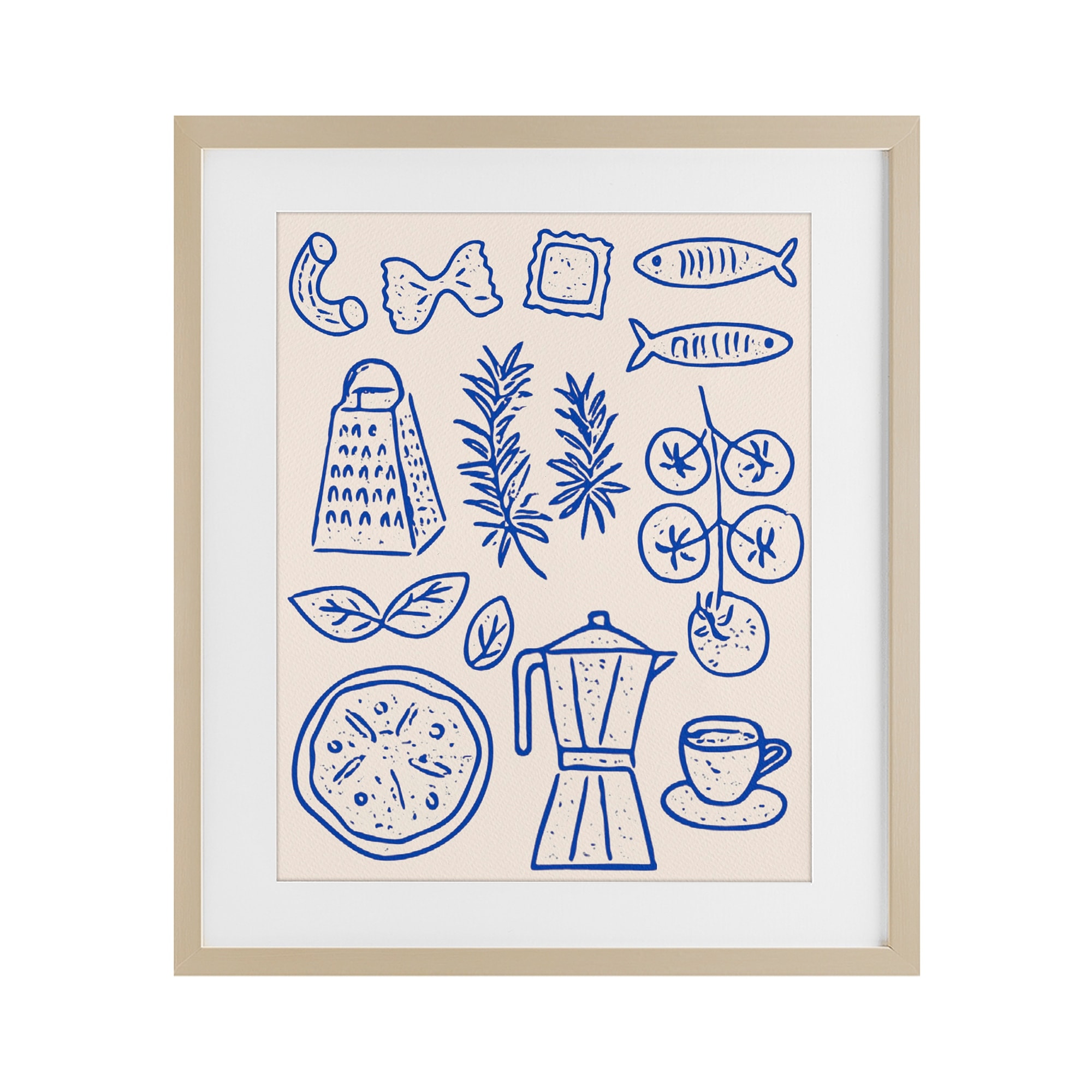 Stupell Pasta & Espresso Simplicity Under Glass Framed Design By Camila Juncos