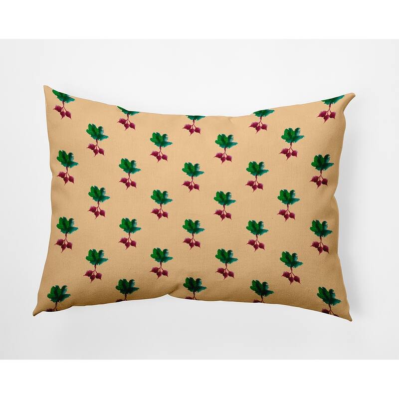 Radishes Pattern Decorative Throw Pillow - Corn Stalk - 14" x 20"