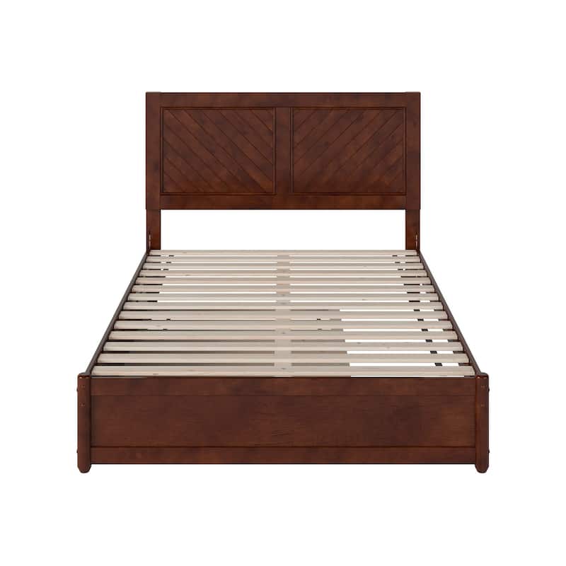 Clayton Platform Bed with Panel Footboard and Twin Trundle