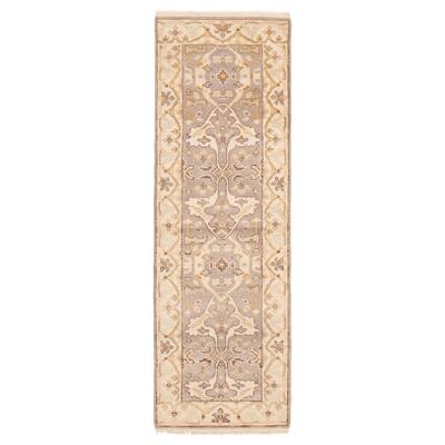 ECARPETGALLERY Hand-knotted Royal Oushak Grey Wool Rug - 2'7 x 7'11