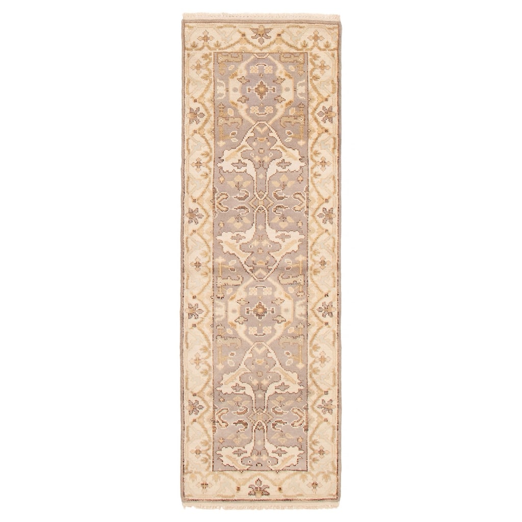 ECARPETGALLERY Hand-knotted Royal Oushak Grey Wool Rug - 2'7 x 7'11