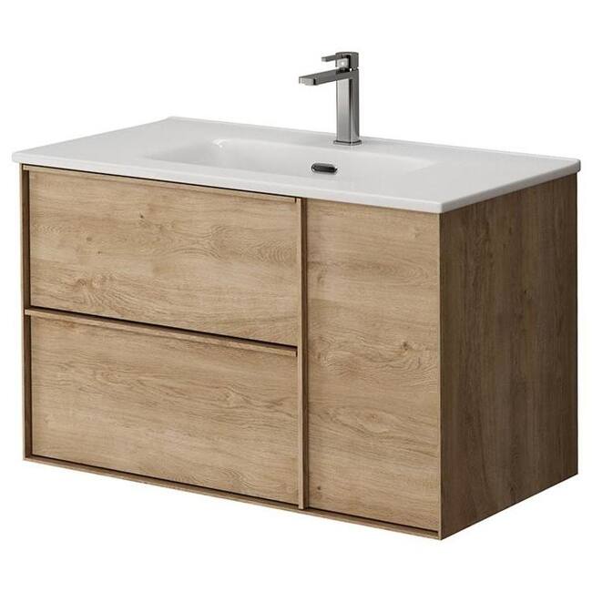 WS Bath Collections Palma C80 Palma 32" Wall Mounted Single Basin - Natural Oak - Oak Finish