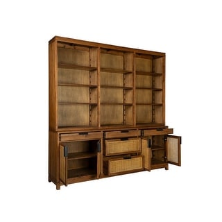 Furniture Classics Pine Cane DeWitt Display Storage Cabinet