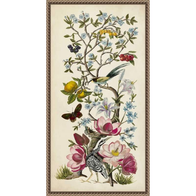 Chinoiserie Natura No. 2 by Naomi McCavitt (14 x 27 in.), Framed Canvas Wall Art Print