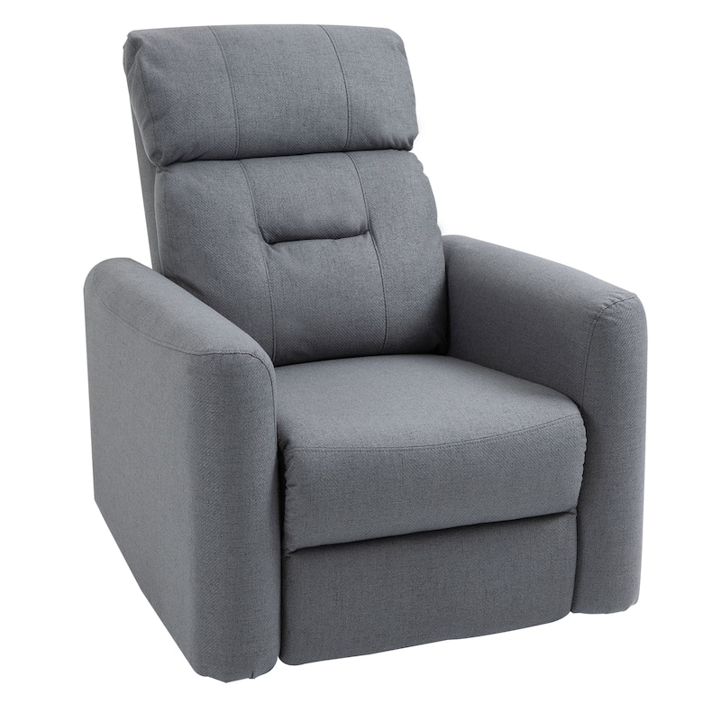 HOMCOM Manual Recliner Swivel Chair Rocker Armchair Sofa with Linen Upholstered Seat and Backrest for Living Room