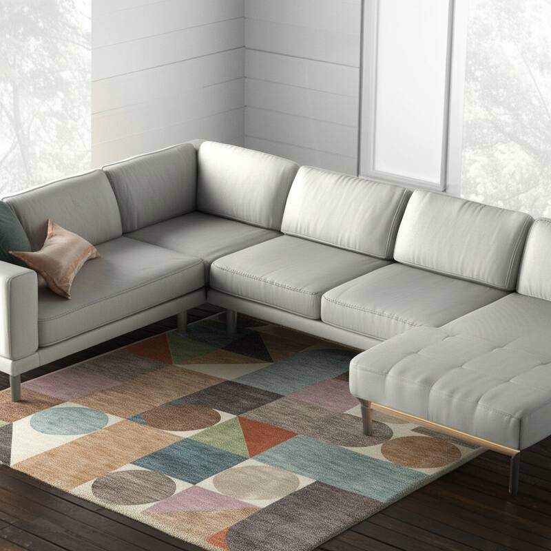 HomeRoots Checkered Modern Rectangle Area Rug - 144.00 in. x 108.00 in.  x 0.47 in.