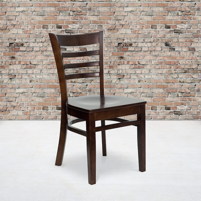 Ladder Back Wooden Restaurant Chair - 17.25"W x 20"D x 33.75"H