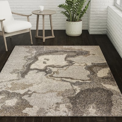 Addison Barkley Neutral Fog Watercolor 1'8" x 2'6" Accent Rug