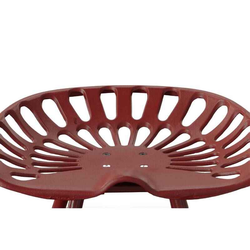 Solid Tractor Seat Iron Stool - 18" - Red