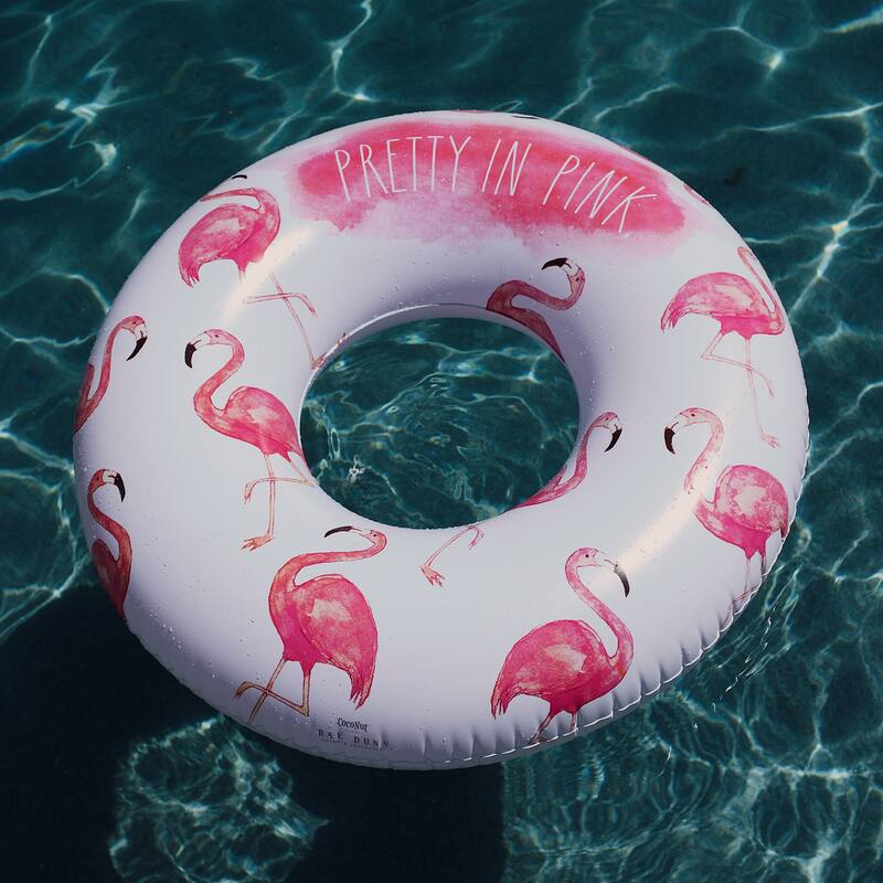 Rae Dunn: Pretty In Pink 48 quot Ring Float Flamingo Inflatable Jumbo