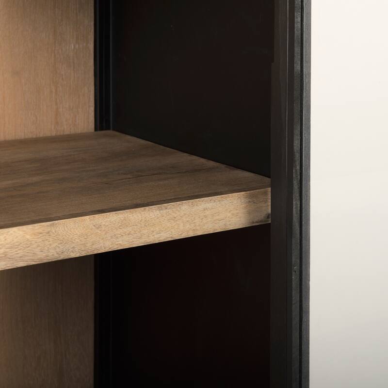 Sloan Black/ Dark Brown Arched Display Dining Cabinet