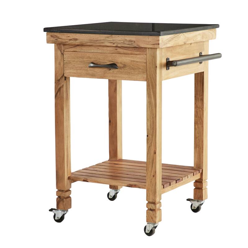 Brown Wood Coastal Kitchen Cart 35 x 25 x 23 - 25 x 23 x 35
