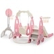 preview thumbnail 16 of 14, 5-in-1 Kids Slide with Swing, Basketball Hoop and Toss Ring