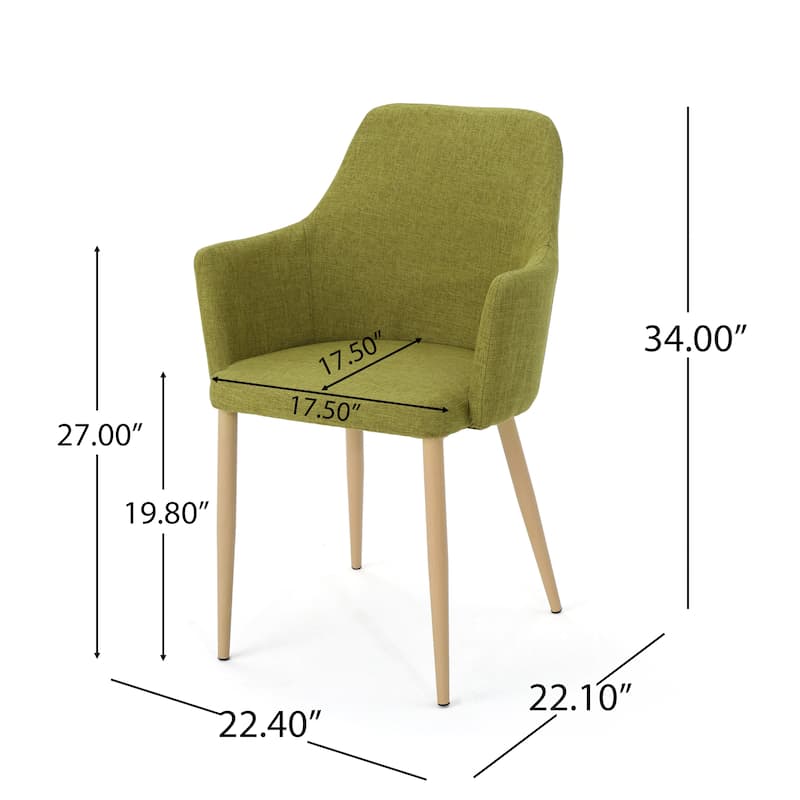 Upholstered Dining Chairs Set of 2, Modern Kitchen Chairs with Backrest, Fabric Dining Room Side Chairs with Metal Legs