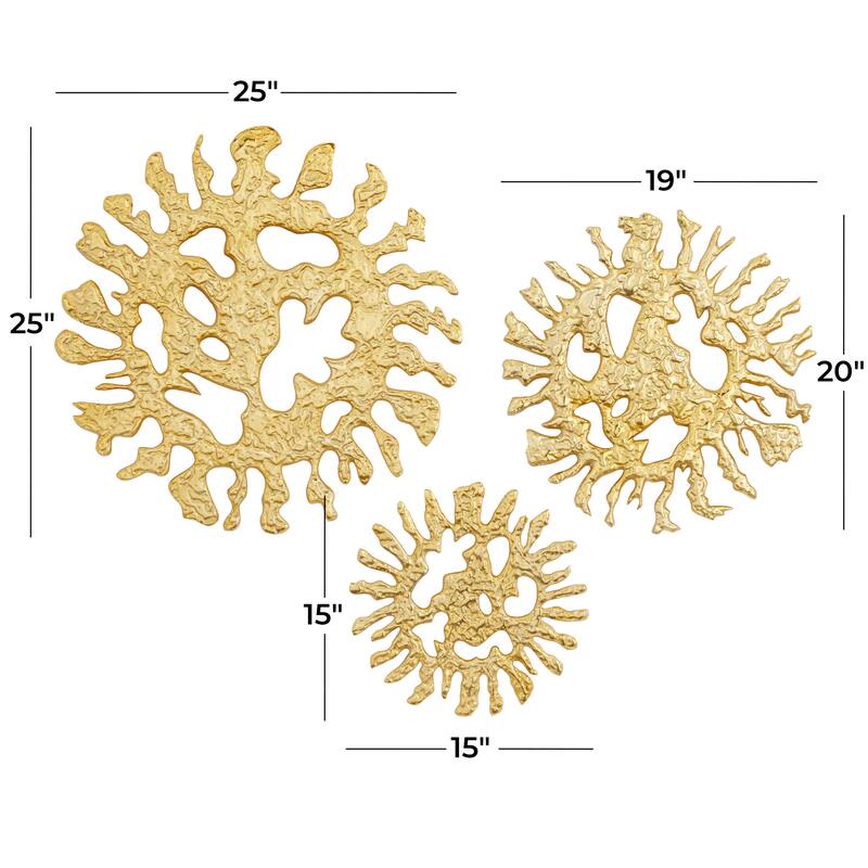 Gold Aluminum Modern Wall Decor (Set of 3)