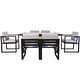 preview thumbnail 8 of 34, 7-Piece Outdoor Patio Steel Dining Set with Umbrella Hole and 6 Cushioned Armchairs