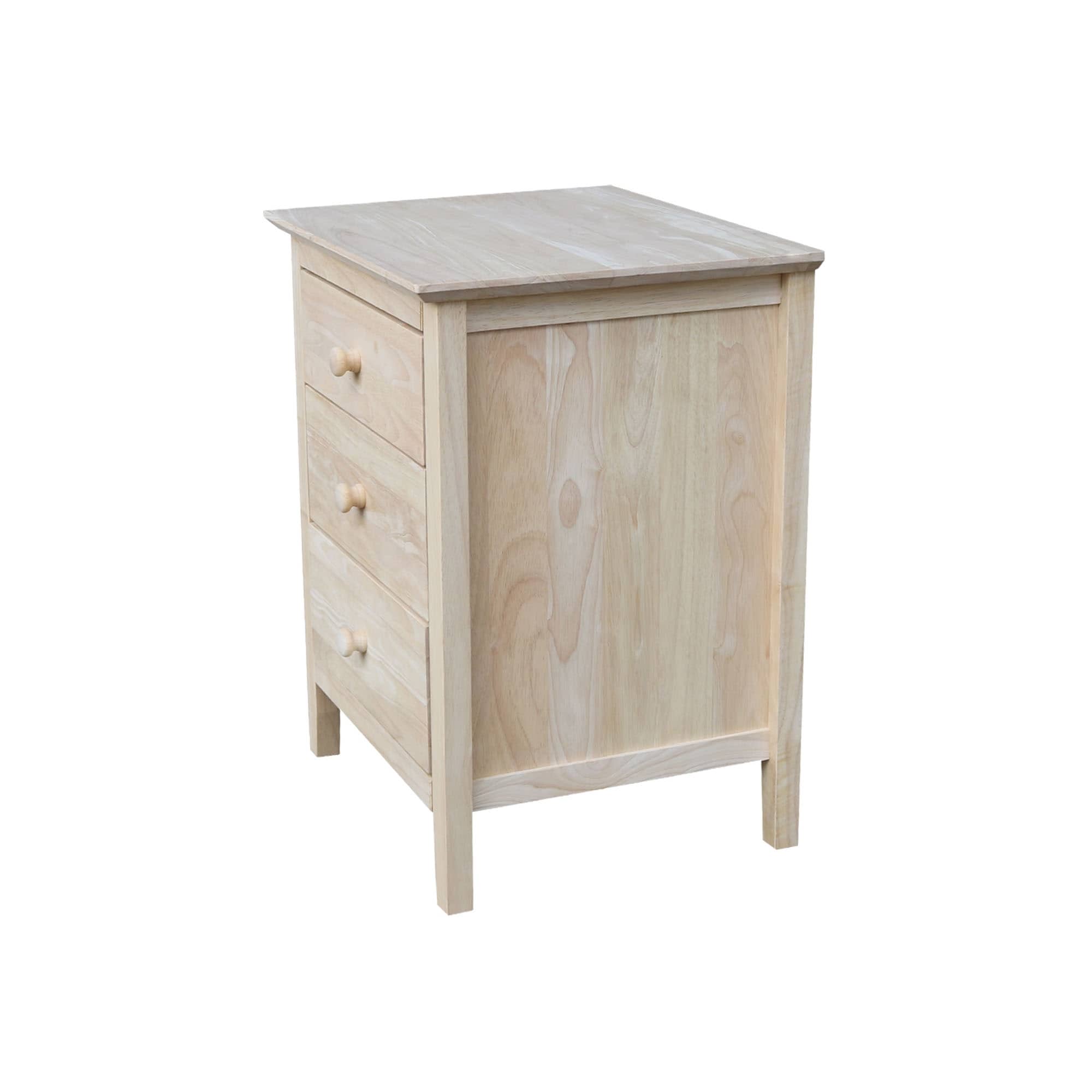 Solid Wood Nightstand with 3 Drawers by International Concepts-image