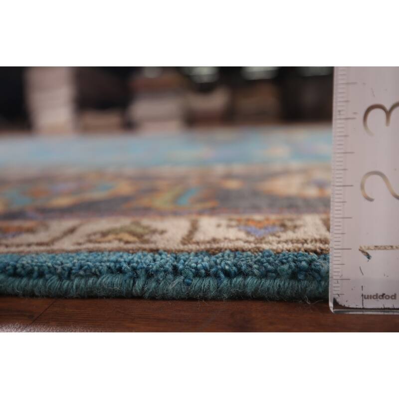 Blue Oushak Oriental Area Rug Handmade Wool Carpet - 8'11" X 11'8"