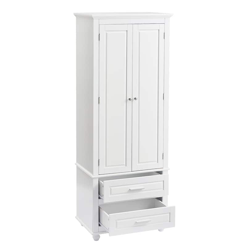 Tall Storage Cabinet with 2 Drawers for Bathroom, Office