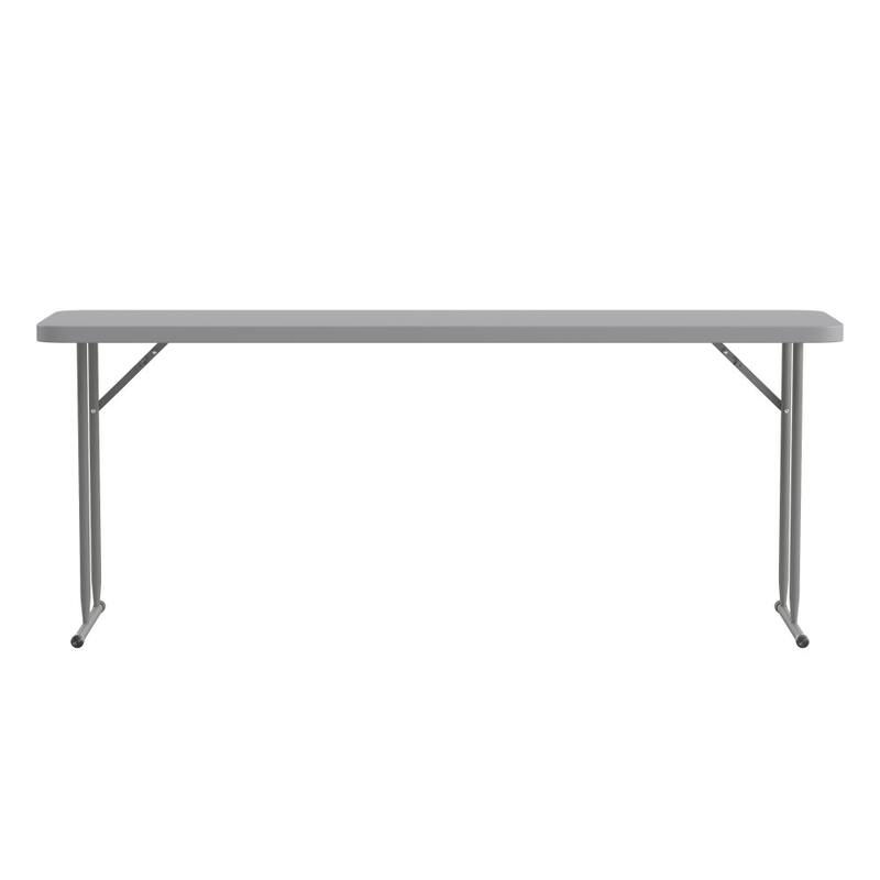 6-Foot Rectangular Granite White Plastic Folding Training Table