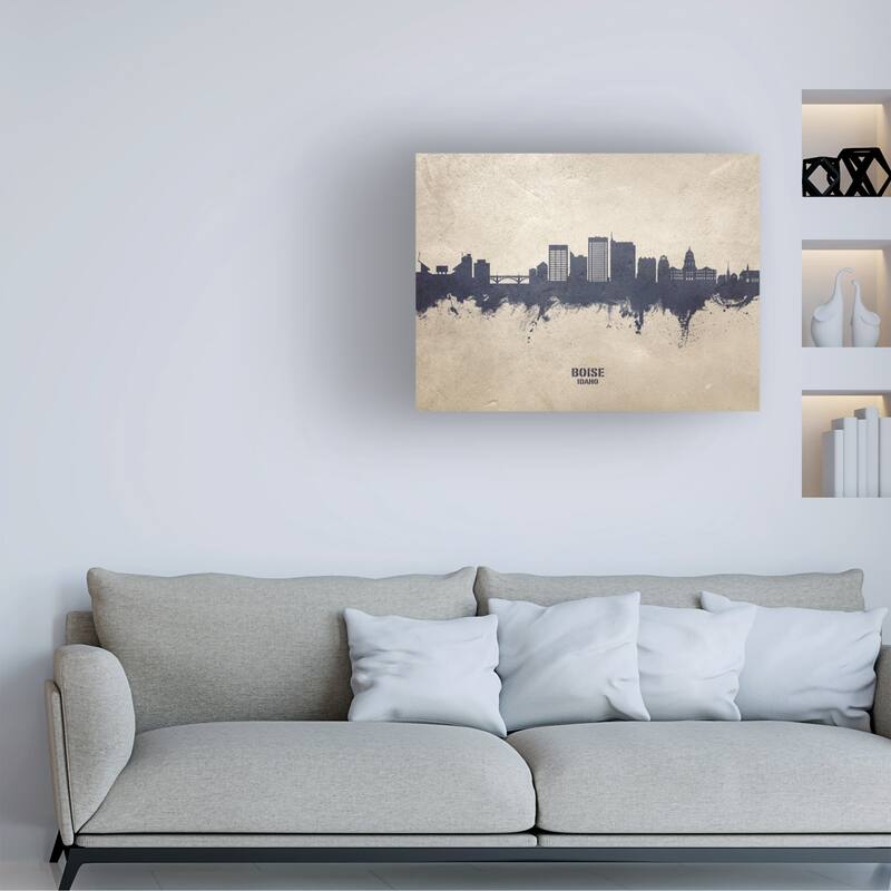Michael Tompsett 'Boise Idaho Skyline Concrete' Canvas Art