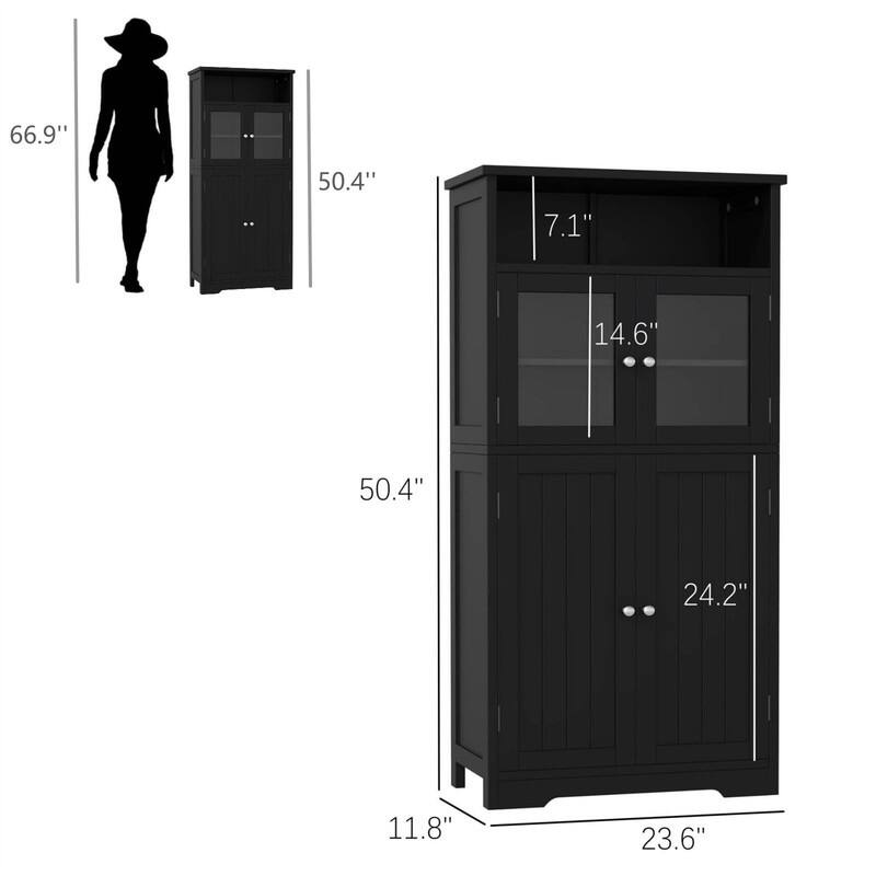 Bathroom Storage Cabinet - 11.78"D x 23.6"W x 50.4"H