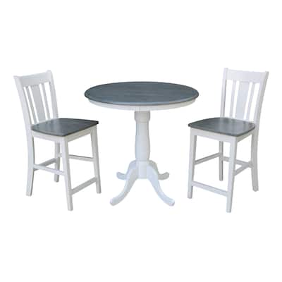 36" Round Pedestal Gathering Height Table With Stools