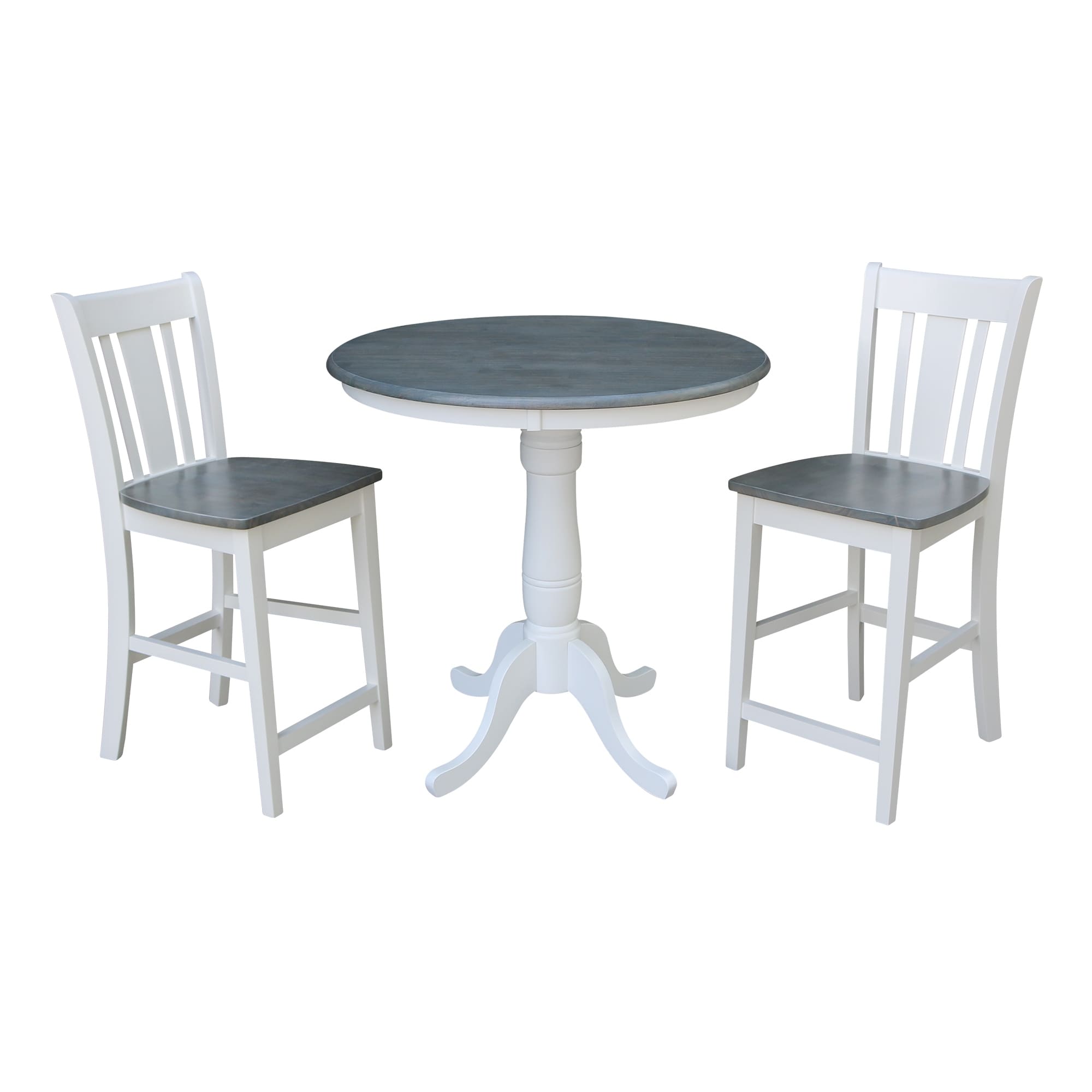 36" Round Pedestal Gathering Height Table With Stools