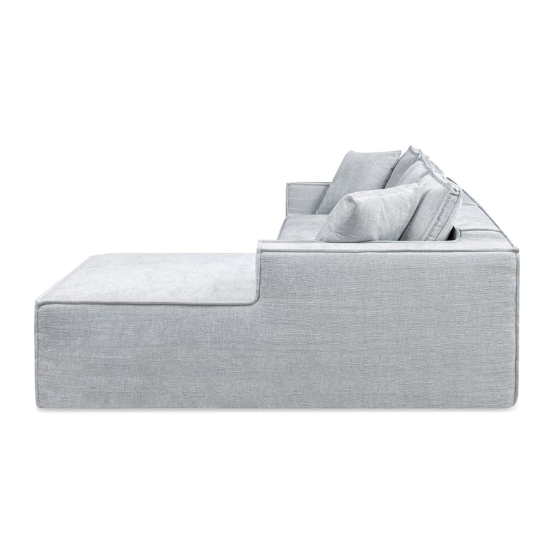 Brenley 110.5" Sofa-in-a-Box Chenille Upholstered Frameless 2-Piece Sectional Sofa