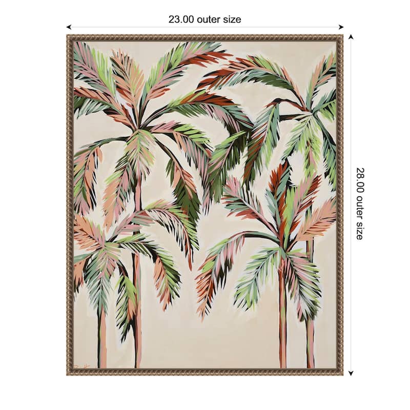 Palm Trees by Dani Heyward Framed Canvas Wall Art Print - Gold