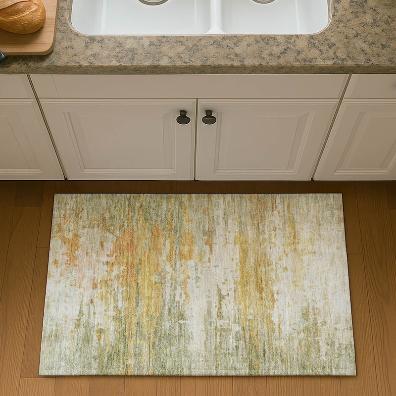 Premium Washable Super Soft Abstract Ombre Mayfield Rug - Aloe - 1'8" x 2'6"