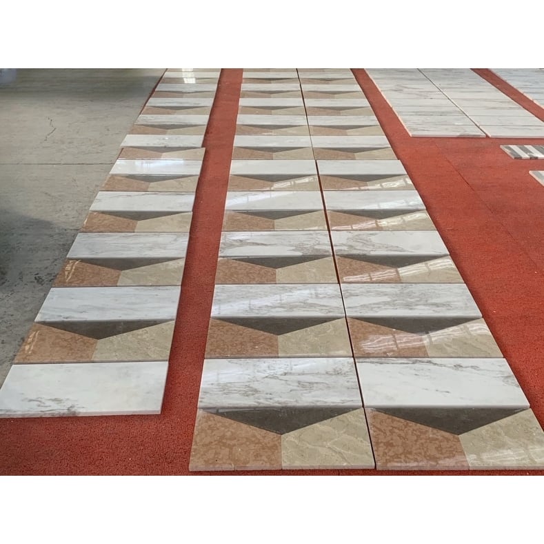 12*24 Waterjet marble, natural marble, for floor and wall,polished marble tile, natural stone, 1 box each pattern 2 pcs
